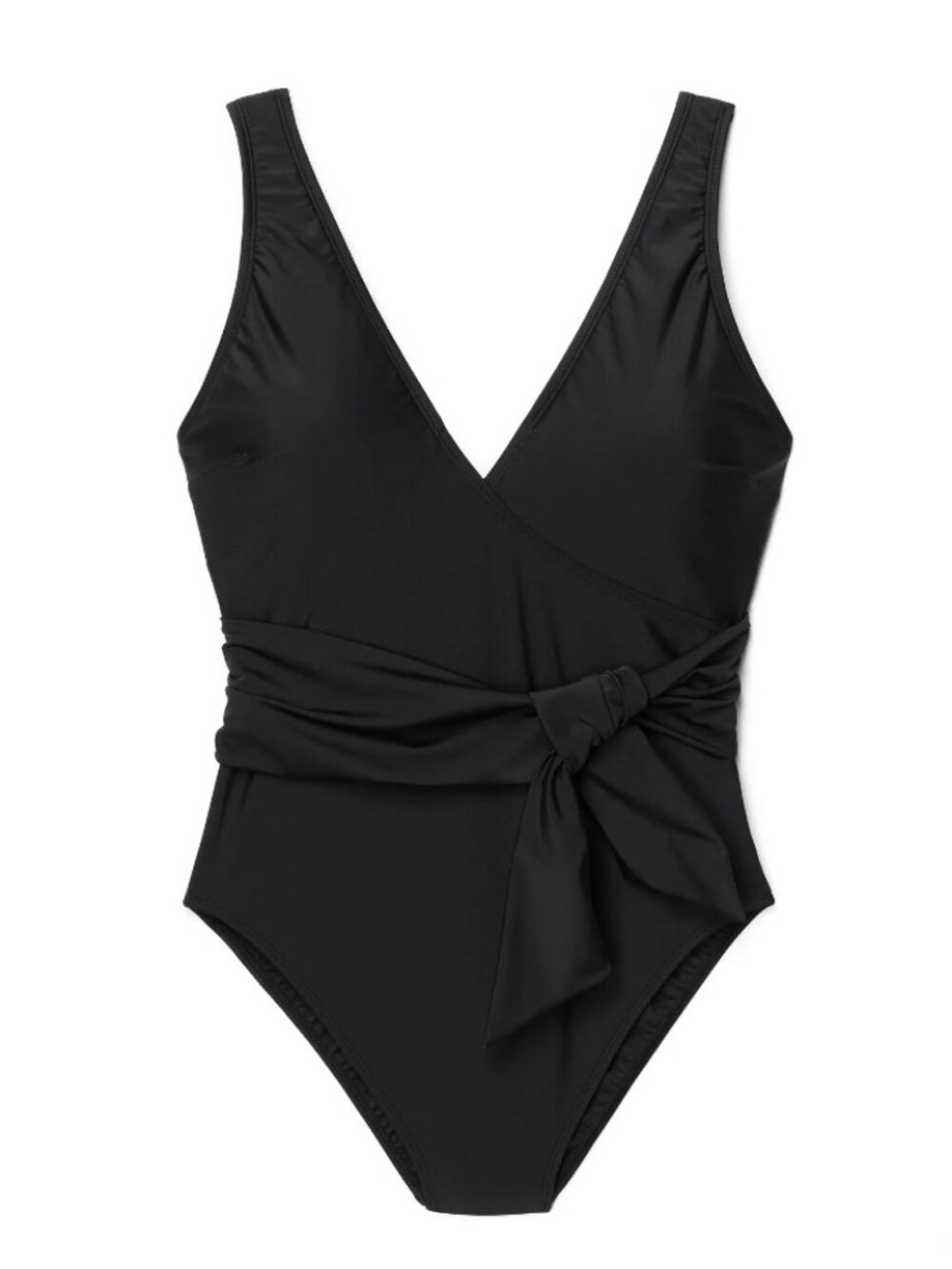 Adore Me Black One Piece Swimsuit 3X Plunge V Neck Tie Waist Plus Size Kaitlyn
